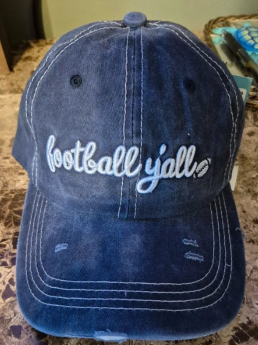 ball cap Football y'all dark blue